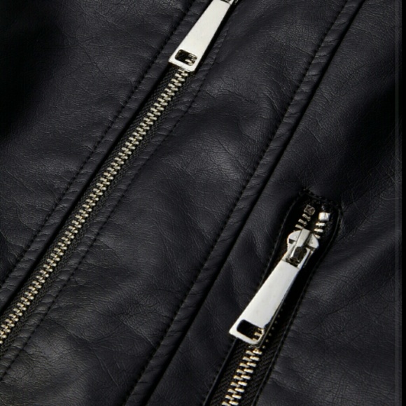 Simply Be Faux Leather Biker Jacket - Picture 3 of 4